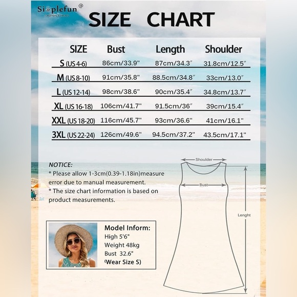 SimpleFun Summer Beach Floral Boho Tank Dress with Pockets - Picture 4 of 13